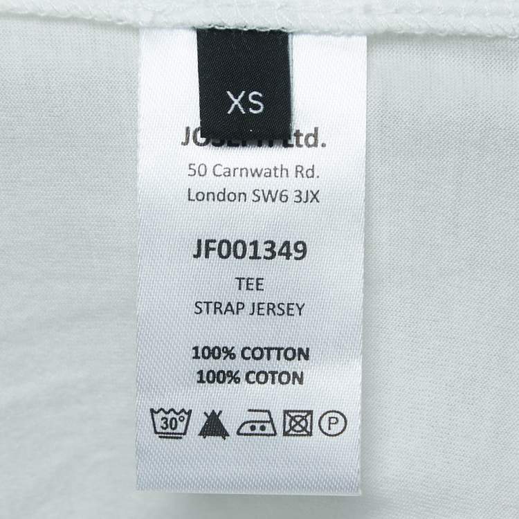 Pre Owned Joseph Off White Cotton Adjustable Strap Detailed Half Sleeve T-Shirt XS