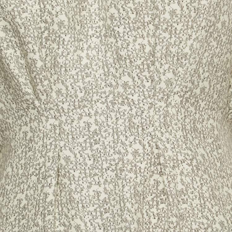 مملوكة مسبقًا Joseph Off-White Print Silk Drape Detailed Mini Dress S