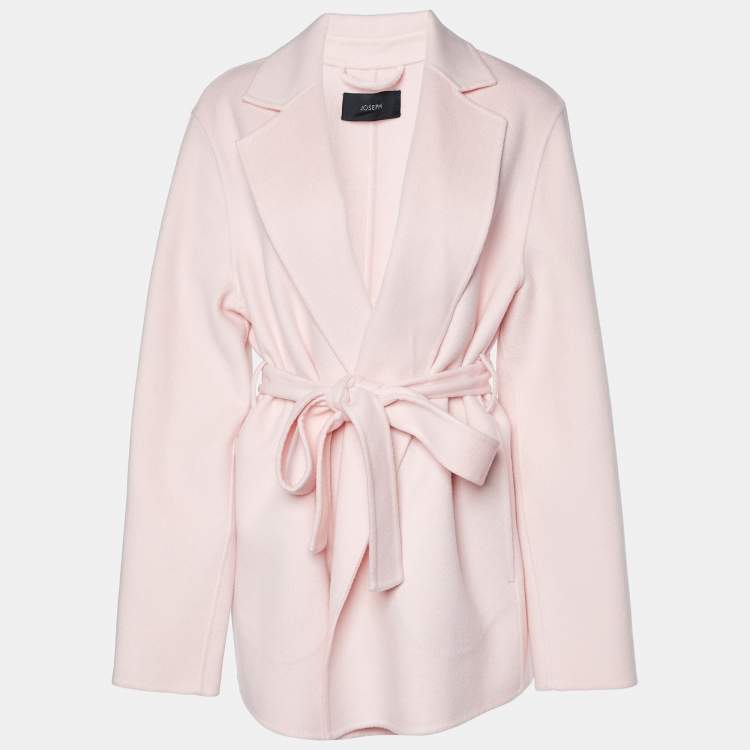 Pre Owned Joseph Pink Wool & Cashmere Cenda Double Face Coat S