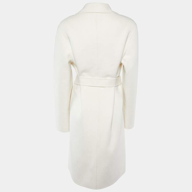 Pre Owned Joseph Off White Wool & Cashmere Cenda Double Face Coat S