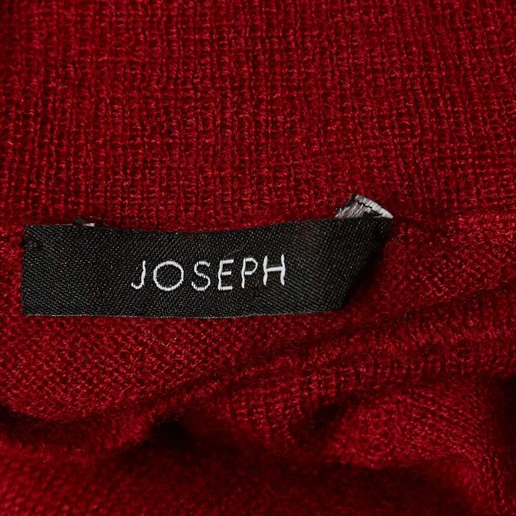 Pre Owned Joseph Red Cashmere Cashair High Neck Sweater S