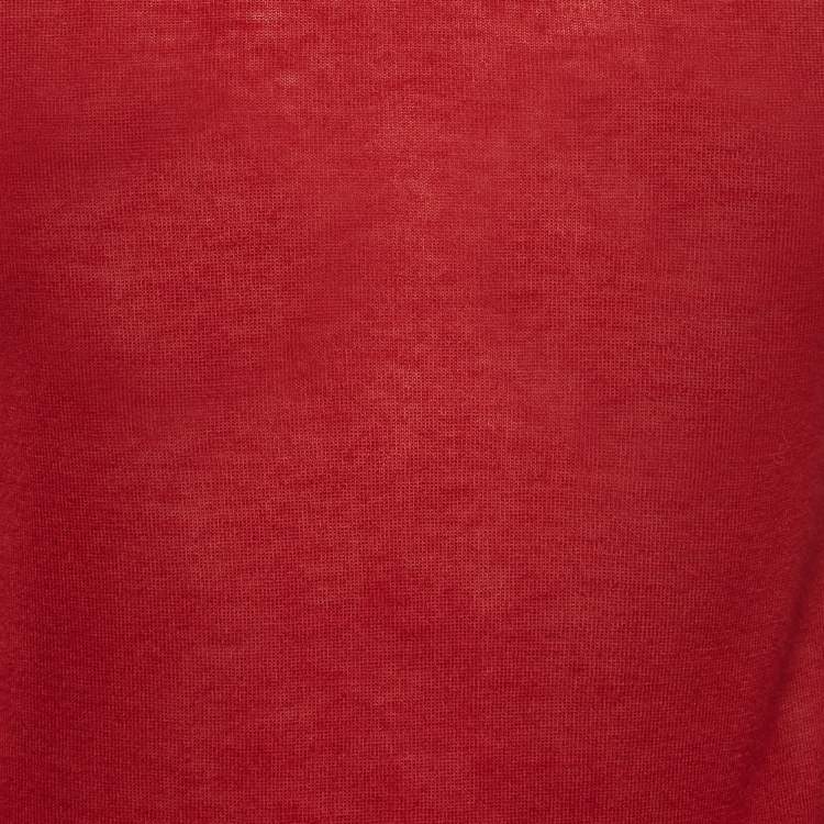 Pre Owned Joseph Red Cashmere Cashair High Neck Sweater S