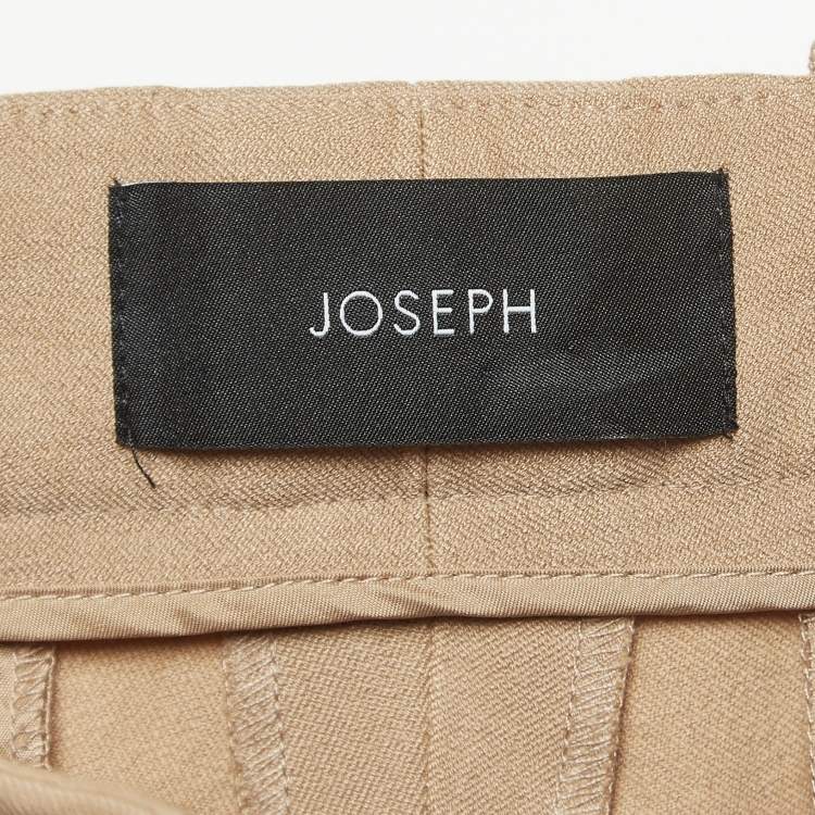 Pre Owned Joseph Beige Stretch Gabardine New Eliston Trousers M