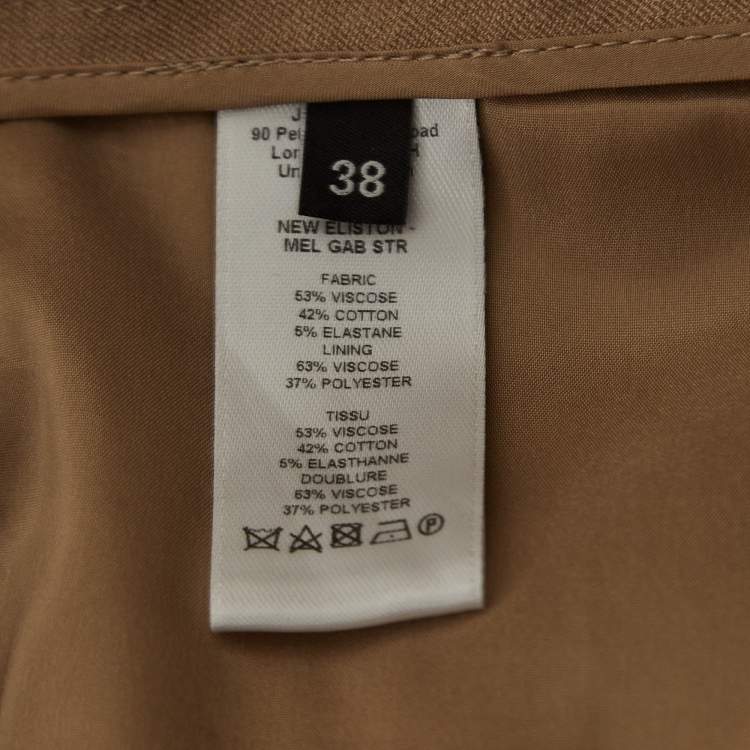 Pre Owned Joseph Beige Stretch Gabardine New Eliston Trousers M