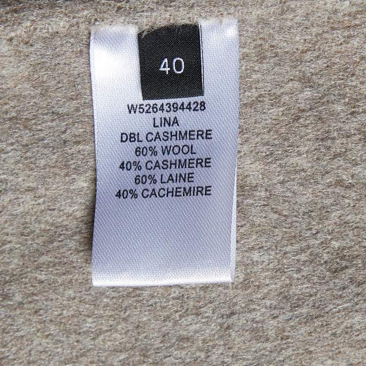 Pre Owned Joseph Taupe Brown Cashmere Blend Cape M