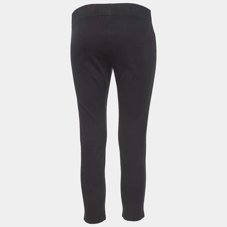 Pre Owned Joseph Black Gabardine Cropped Leggings S