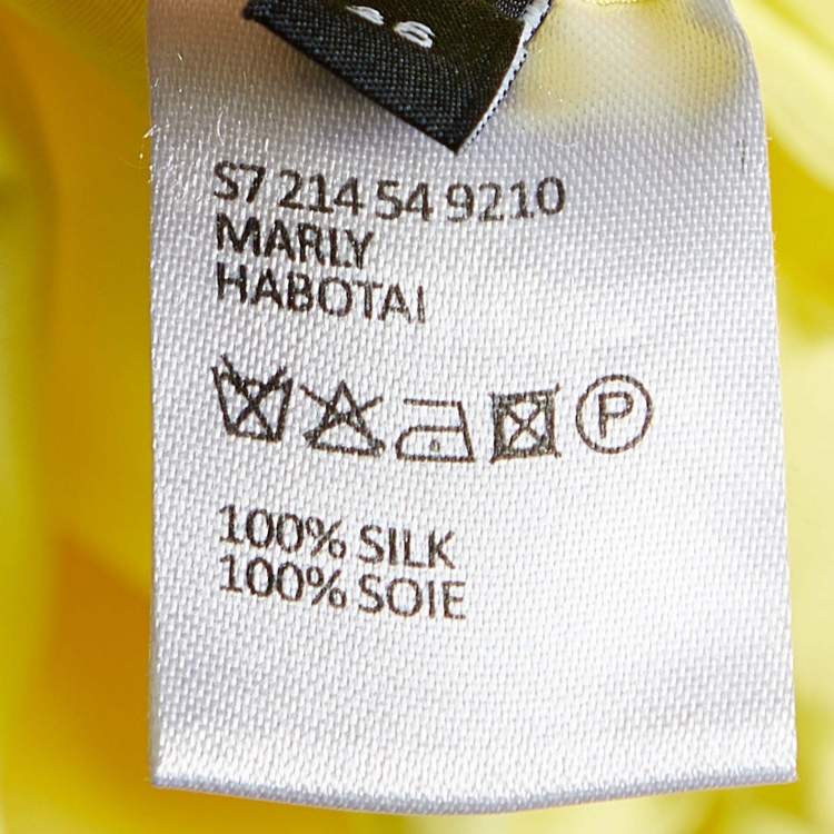 Pre Owned Joseph Yellow Silk Habotai Marly Tunic Dress S