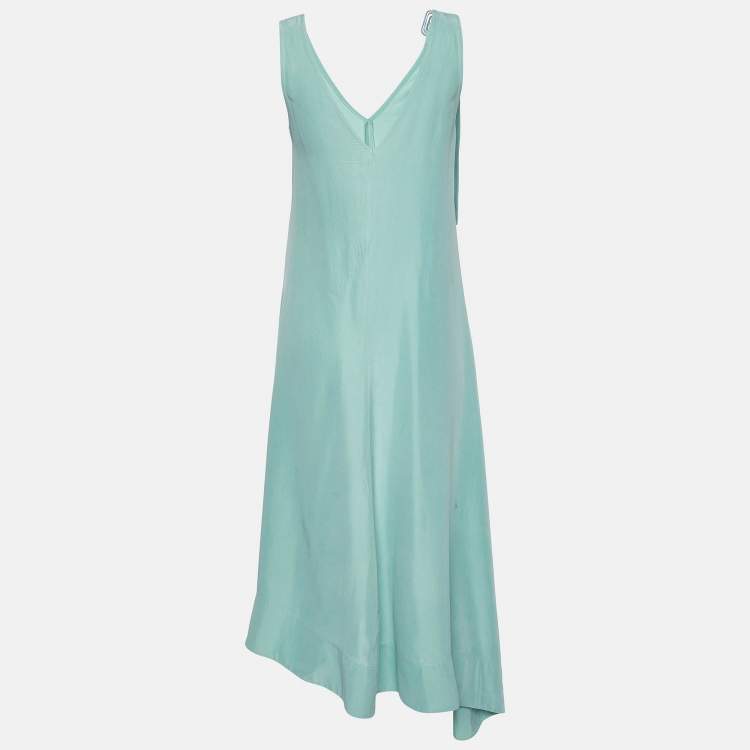 Pre Owned Joseph Sage Green Fuji Silk Max Sleeveless Dress S