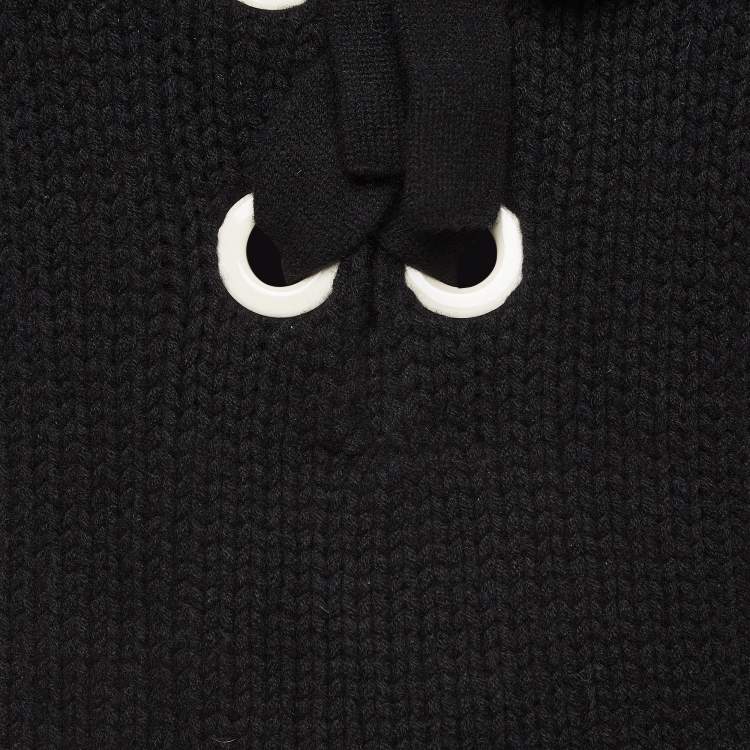 Pre Owned Joseph Black Cashmere Knit Tie-Up Sweater M