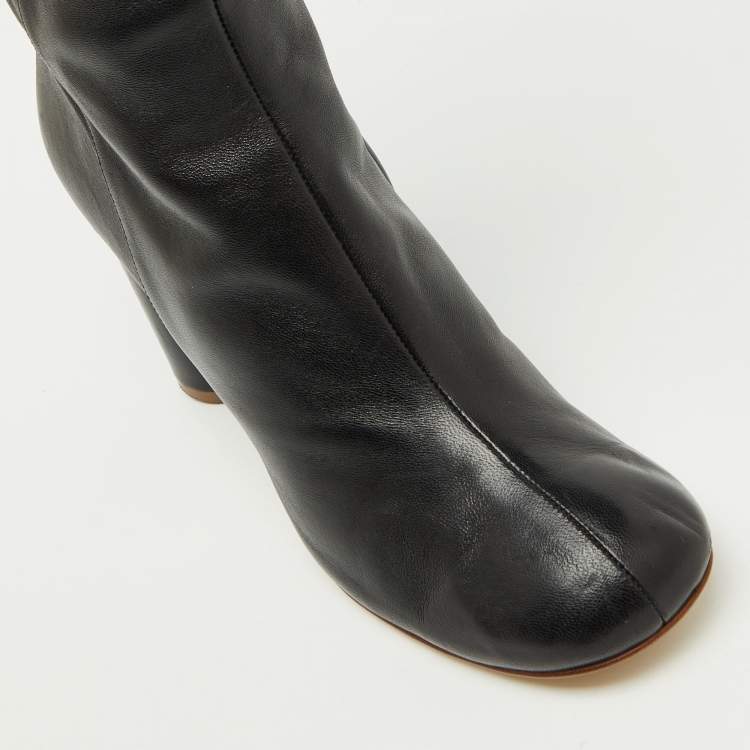 Pre Owned Joseph Black Leather knee Length Boots Size 40