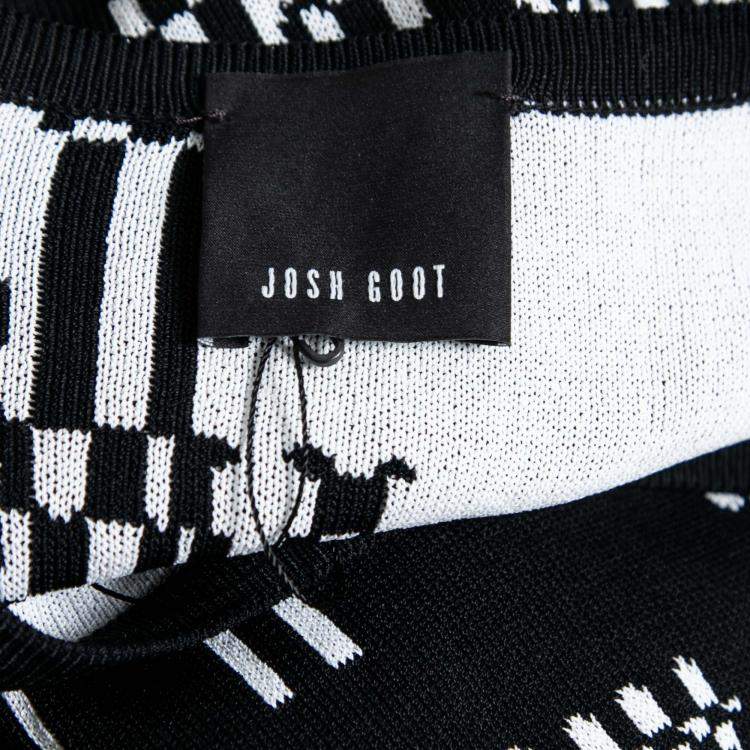 Pre Owned Josh Goot Monochrome Pixel Intarsia Knit Glitch Sweater Dress XS