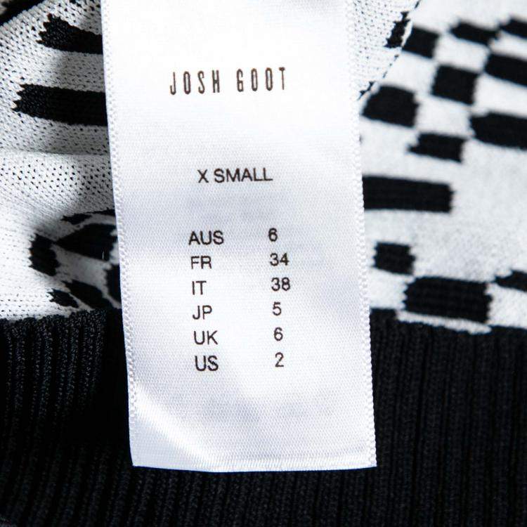Pre Owned Josh Goot Monochrome Pixel Intarsia Knit Glitch Sweater Dress XS