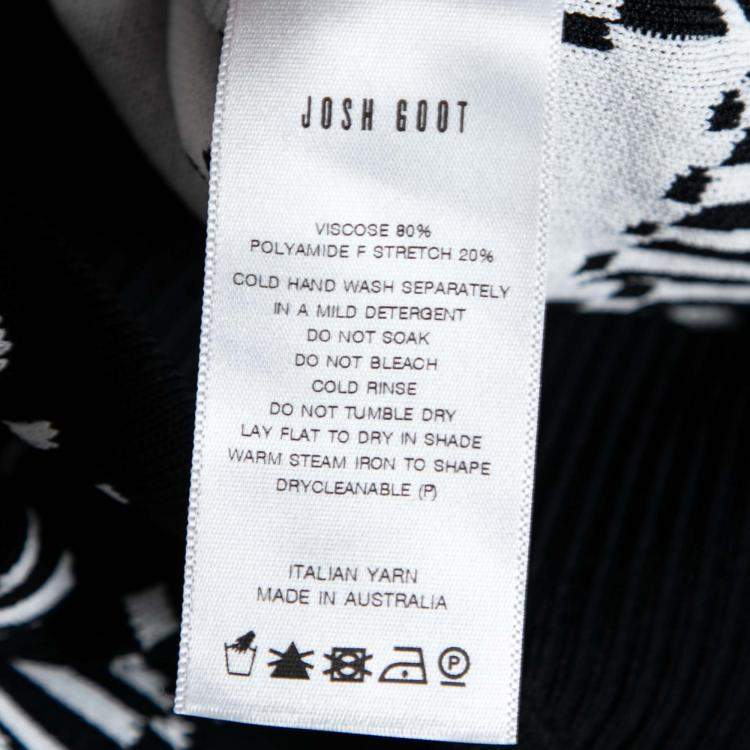 Pre Owned Josh Goot Monochrome Pixel Intarsia Knit Glitch Sweater Dress XS