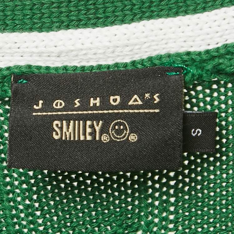 Pre Owned طقم كارديجان وشورتات كابل محبوك أخضر جوشوا ساندرز مع سمايلي مقاس صغير