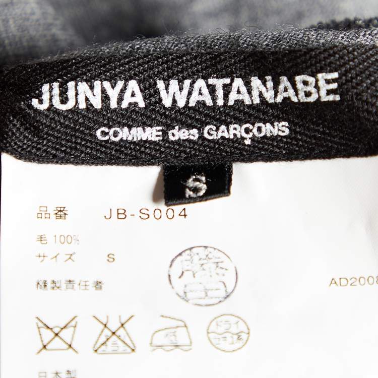 Pre Owned Junya Watanabe Comme des Garcons Grey Wool Asymmetric Maxi Skirt L
