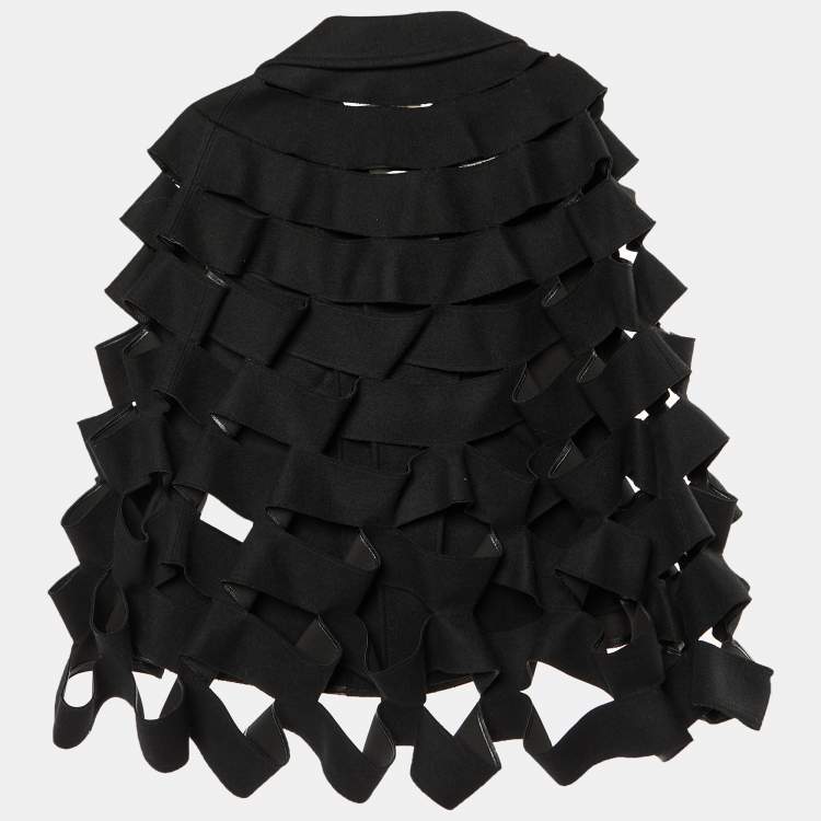 Pre Owned Junya Watanabe Comme des Garçons  Black Wool Cutwork Detail Jacket M