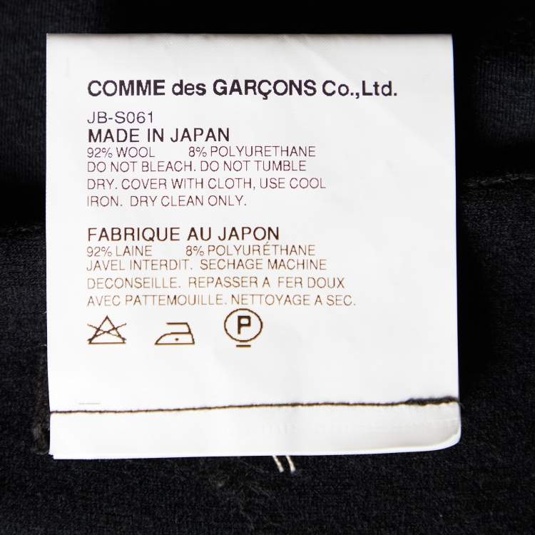 مملوكة مسبقًا Junya Watanabe Comme Des Garcons Black Wool Knit Strapless Maxi Dress S