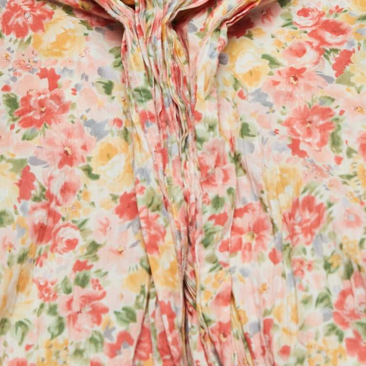 Pre Owned Junya Watanabe Comme Des Garcon Man Multicolor Floral Print Draped Sleeveless Jacket S