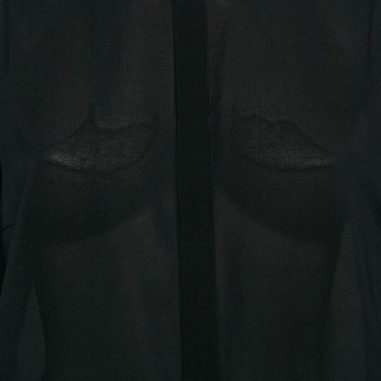 Pre Owned Just Cavalli Black Chiffon Sheer Button Front Shirt L
