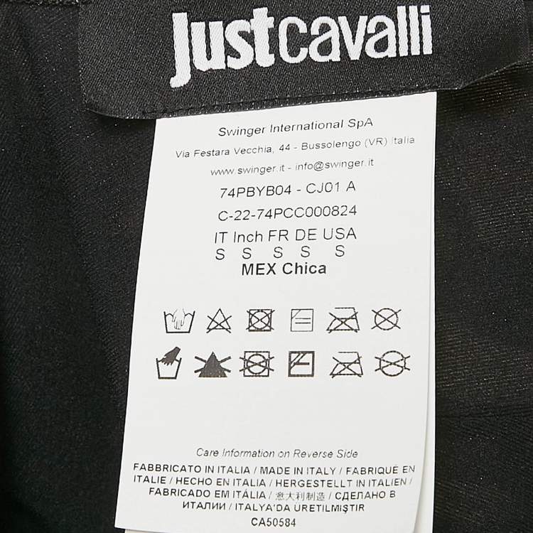 Pre Owned Just Cavalli Black/Yellow Tiger Print Jersey Swimsuit M