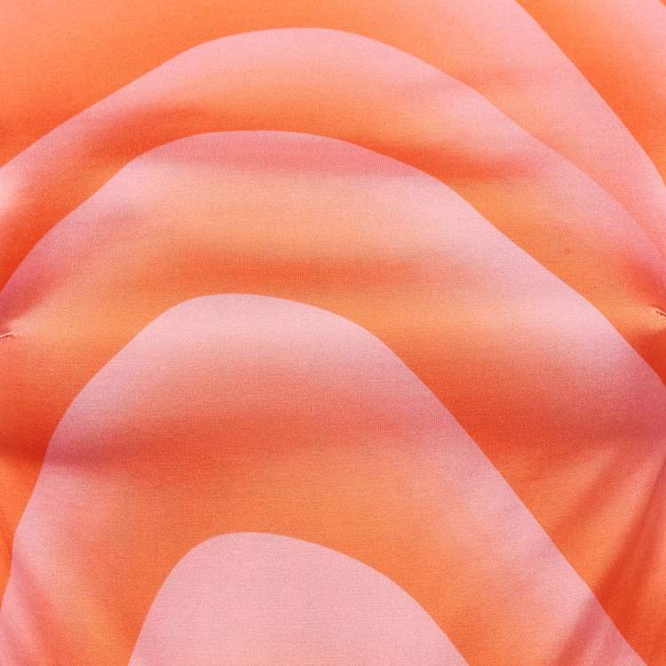 Pre Owned Just Cavalli Orange Printed Silk Satin Mini Dress XS