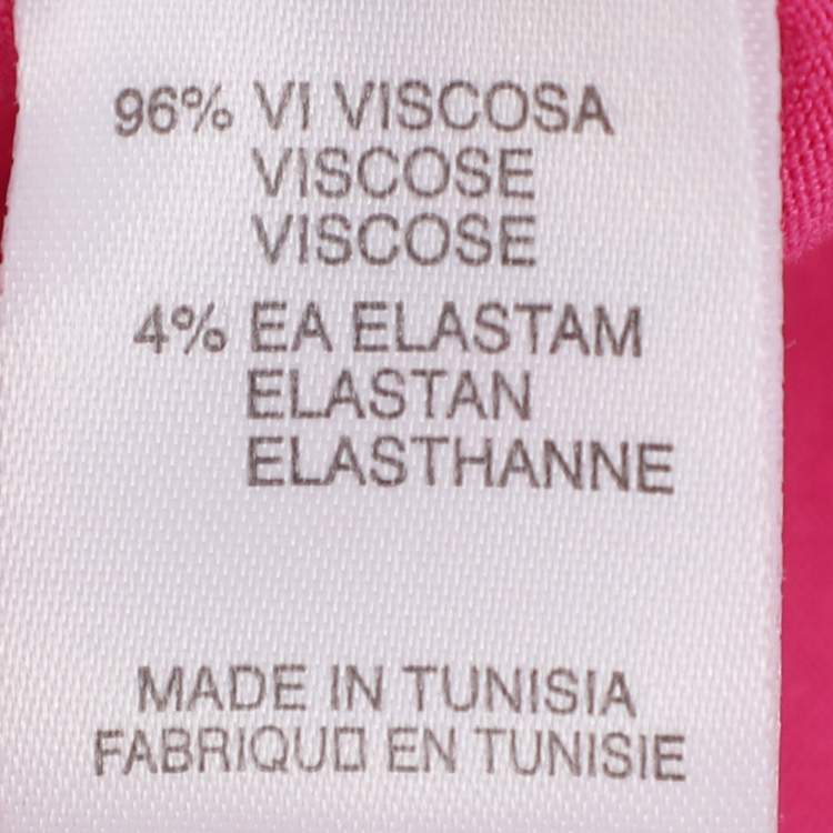 Pre Owned Just Cavalli Pink Jersey Logo Tops L