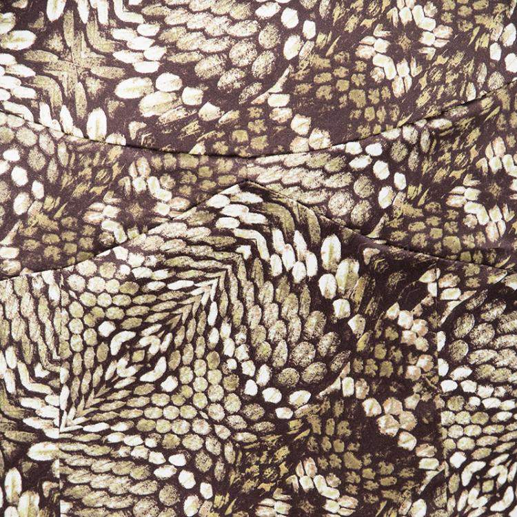 Pre Owned Just Cavalli Animal Print Satin Flared Bottom Maxi Skirt M