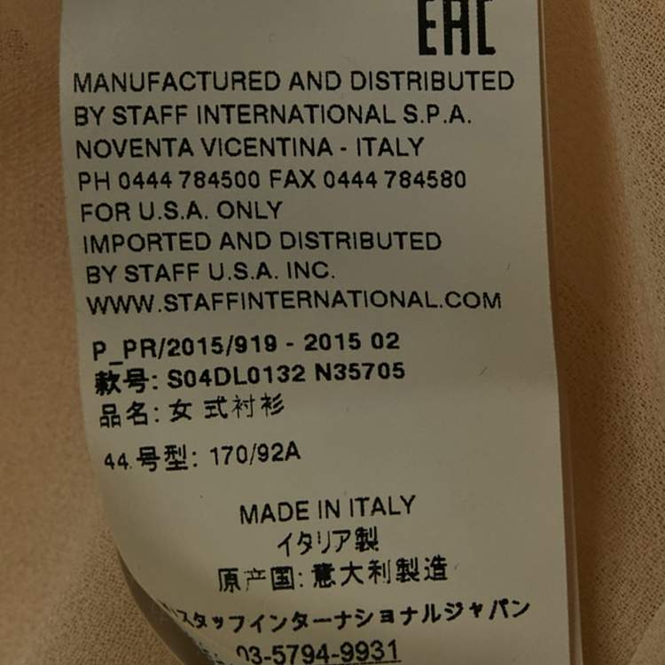 Pre Owned Just Cavalli Cream Crepe Pleated Ruffle Sheer Blouse M