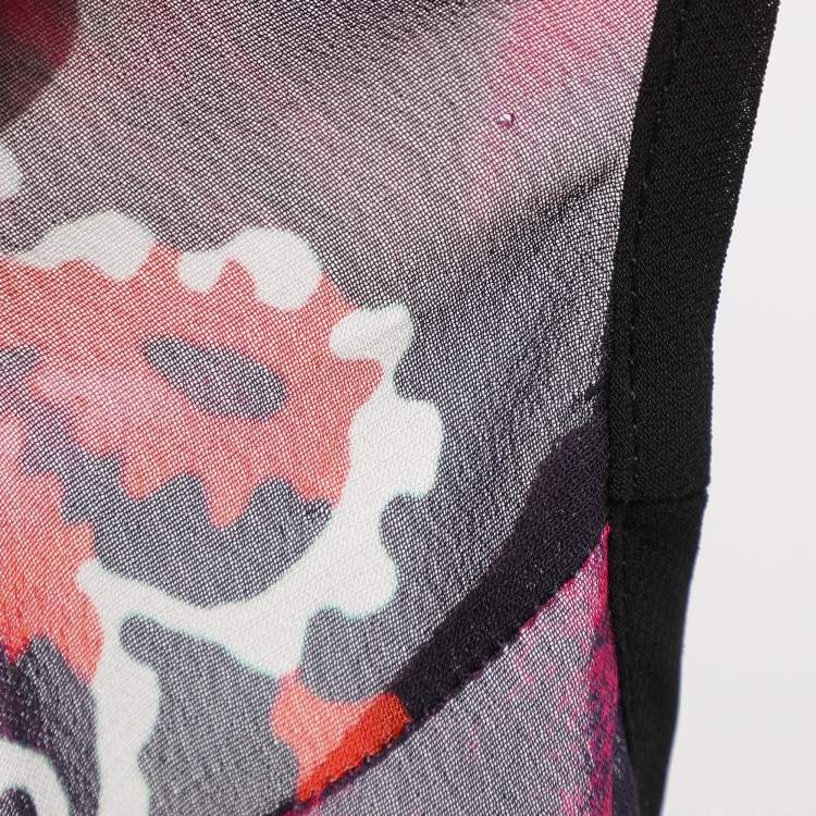 Pre Owned Just Cavalli Multicolor Archive Print Chiffon Kaftan Tops M