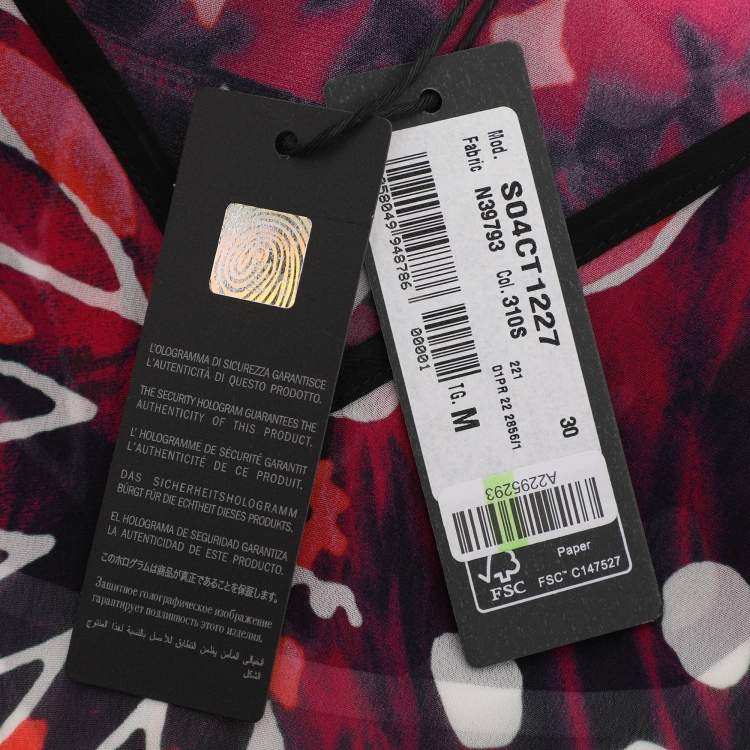 Pre Owned Just Cavalli Multicolor Archive Print Chiffon Kaftan Tops M