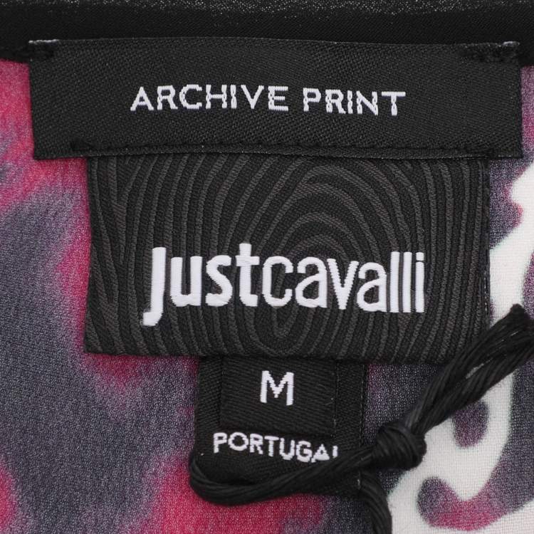 Pre Owned Just Cavalli Multicolor Archive Print Chiffon Kaftan Tops M