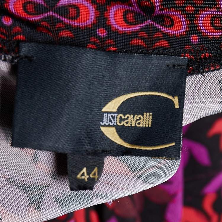 Pre Owned Just Cavalli Multicolor Floral Printed Jersey Ruched Mini Dress M