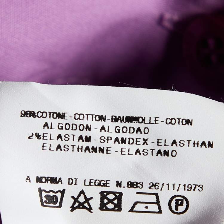 مملوكة مسبقًا Just Cavalli Purple Cotton Tie Detail Shirt M