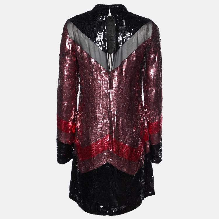 Just Cavalli Pink Sequin Embellished Shift Dress M Just Cavalli TLC