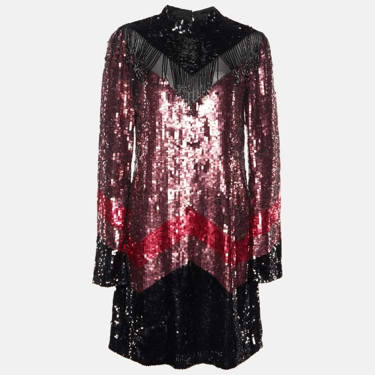 Just Cavalli Pink Sequin Embellished Shift Dress M Just Cavalli The Luxury Closet