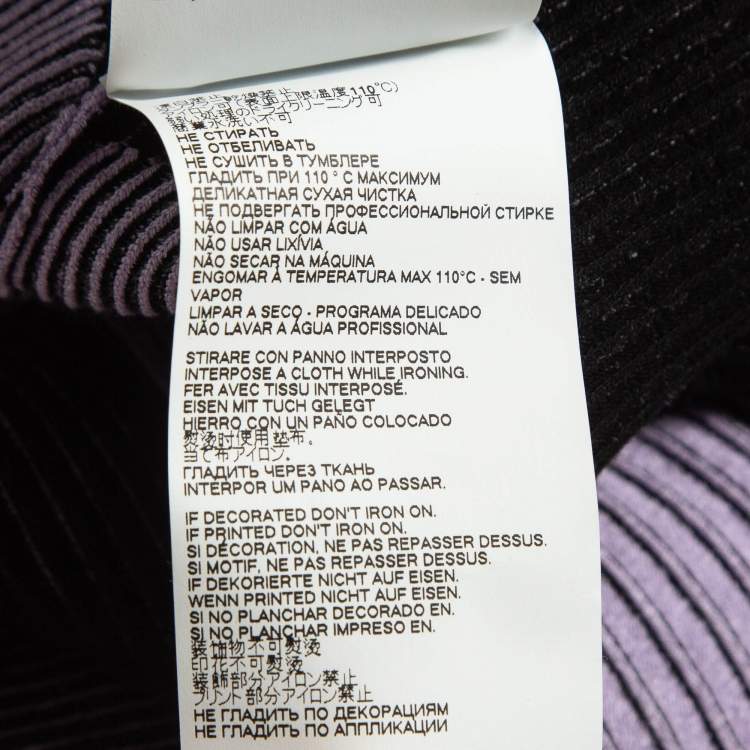 Pre Owned Just Cavalli Black/Lilac Patterned Rb Knit Mini Dress L