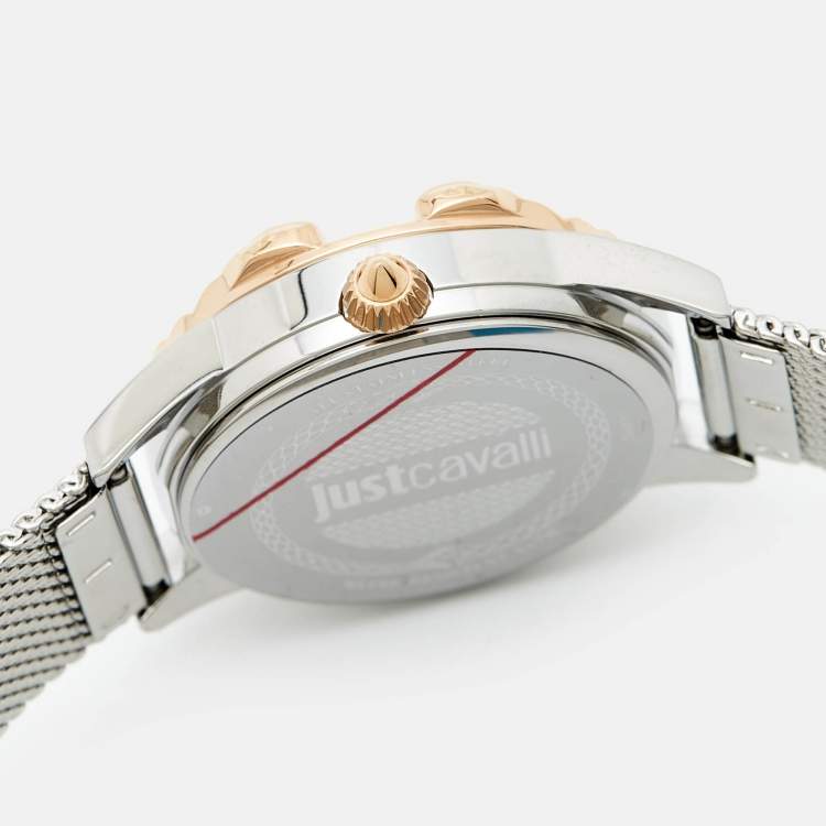 Pre Owned Just Cavalli Serpente JC1L095M0105 Silver Dial Two-Tone Stainless Steel Women's Wristwatch 32 mm
