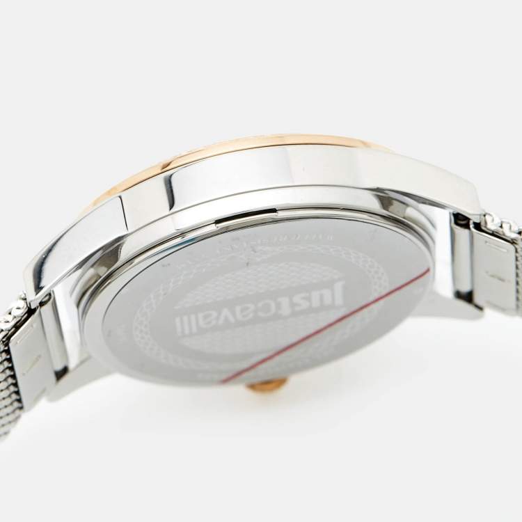 Pre Owned Just Cavalli Serpente JC1L095M0105 Silver Dial Two-Tone Stainless Steel Women's Wristwatch 32 mm