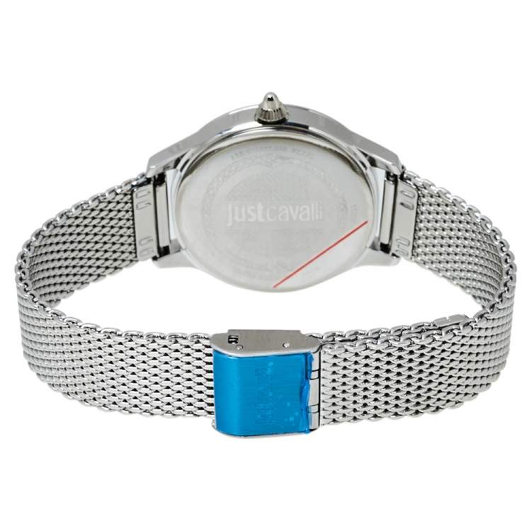 مملوكة مسبقًا Just Cavalli Silver Stainless Steel Logo JC1L023M0065 Women's Wristwatch 34MM