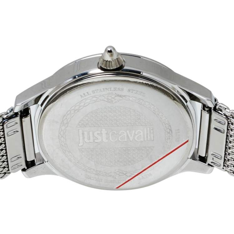 مملوكة مسبقًا Just Cavalli Silver Stainless Steel Logo JC1L023M0065 Women's Wristwatch 34MM
