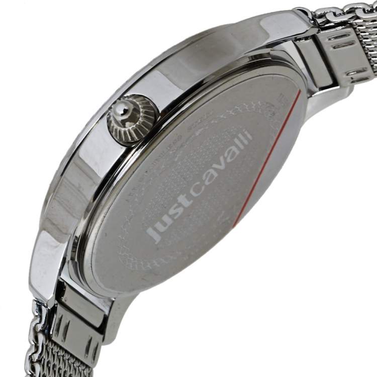 مملوكة مسبقًا Just Cavalli Silver Stainless Steel Logo JC1L023M0065 Women's Wristwatch 34MM