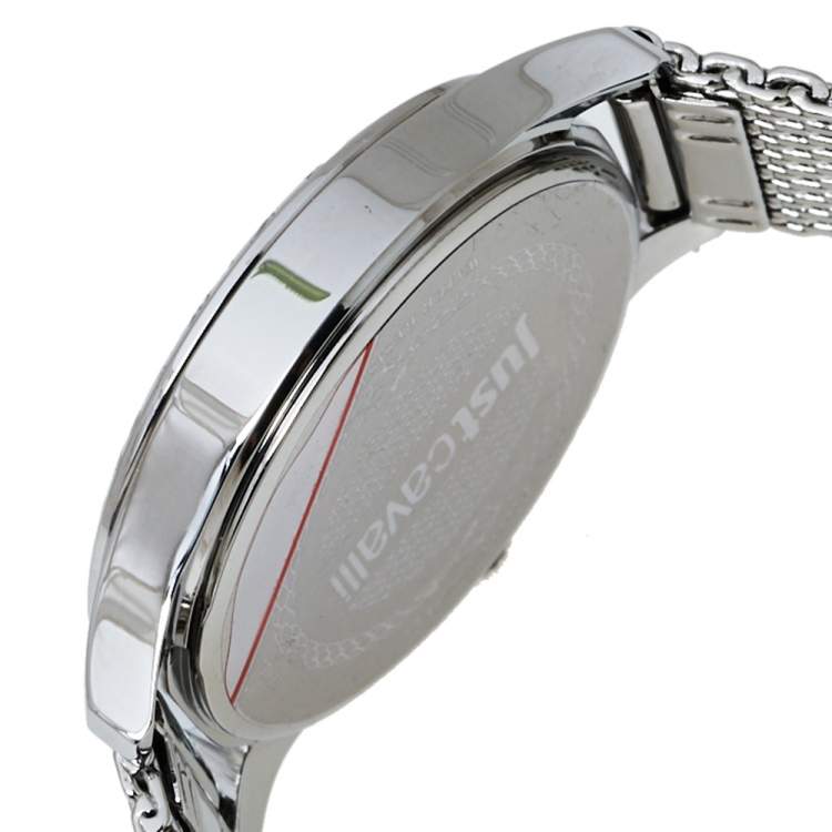 مملوكة مسبقًا Just Cavalli Silver Stainless Steel Logo JC1L023M0065 Women's Wristwatch 34MM