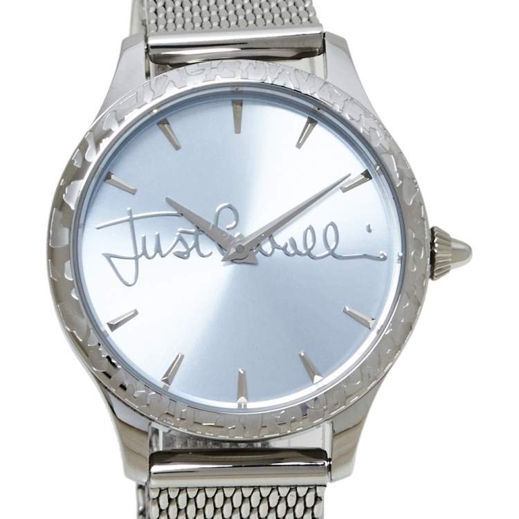 مملوكة مسبقًا Just Cavalli Silver Stainless Steel Logo JC1L023M0065 Women's Wristwatch 34MM