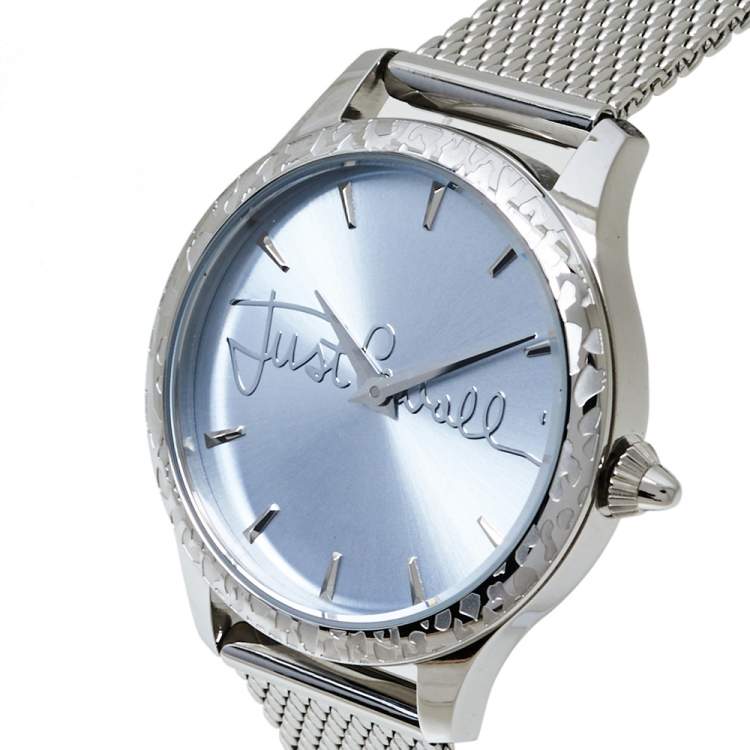 مملوكة مسبقًا Just Cavalli Silver Stainless Steel Logo JC1L023M0065 Women's Wristwatch 34MM