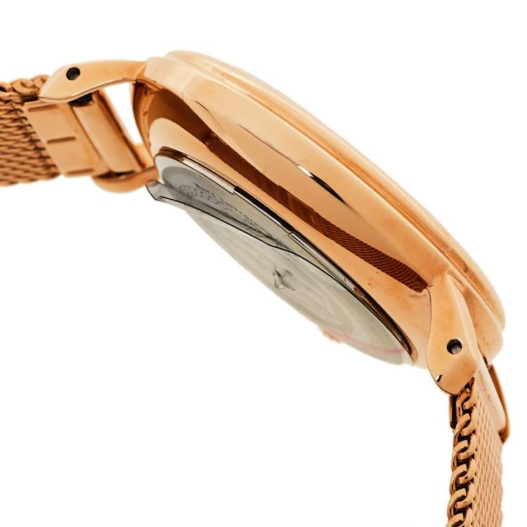 مملوكة مسبقًا Just Cavalli White Rose Gold Tone Stainless Steel JC1L012M0085 Women's Wristwatch 34 mm