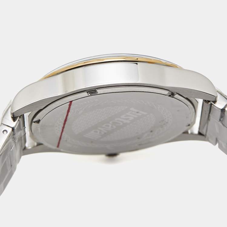 Pre Owned Just Cavalli  Multicolor Two-Tone Stainless Steel Solo XL JC1L130M0085 Women's Wristwatch 40 mm 