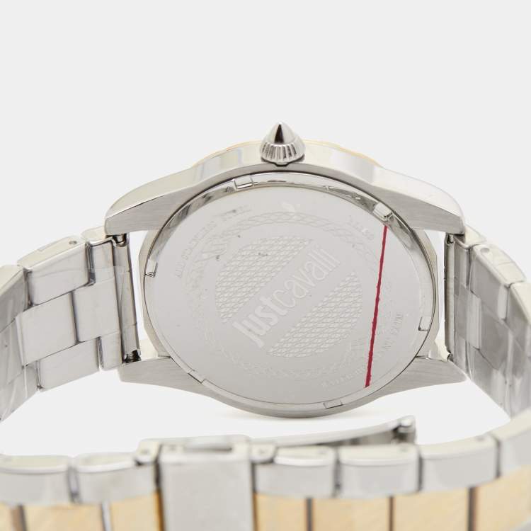 Pre Owned Just Cavalli  Multicolor Two-Tone Stainless Steel Solo XL JC1L130M0085 Women's Wristwatch 40 mm 