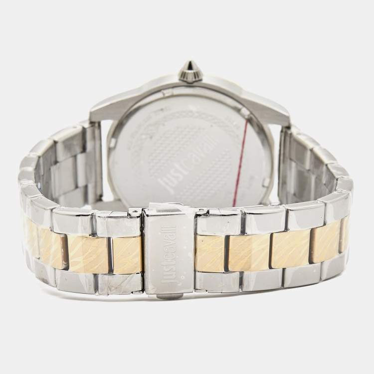 Pre Owned Just Cavalli  Multicolor Two-Tone Stainless Steel Solo XL JC1L130M0085 Women's Wristwatch 40 mm 