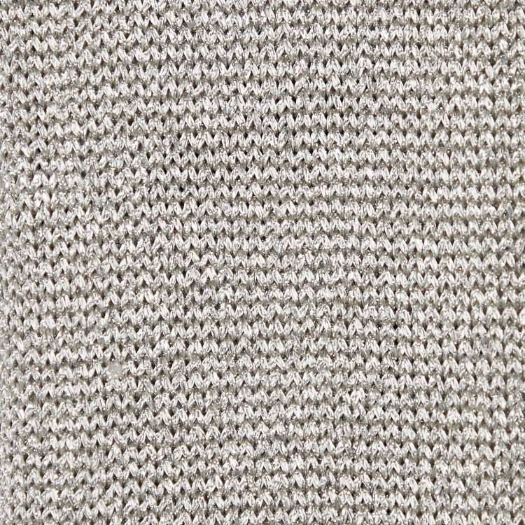 Pre Owned Just Cavalli Beige & Gold Lurex Knit Scarf