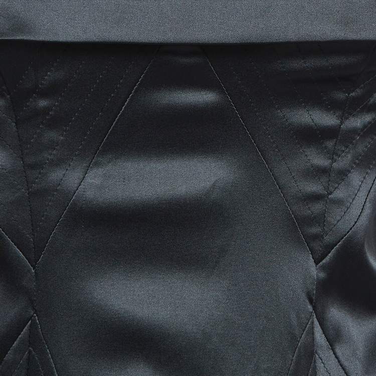 Pre Owned Just Cavalli Black Satin Flared Slip Dress M